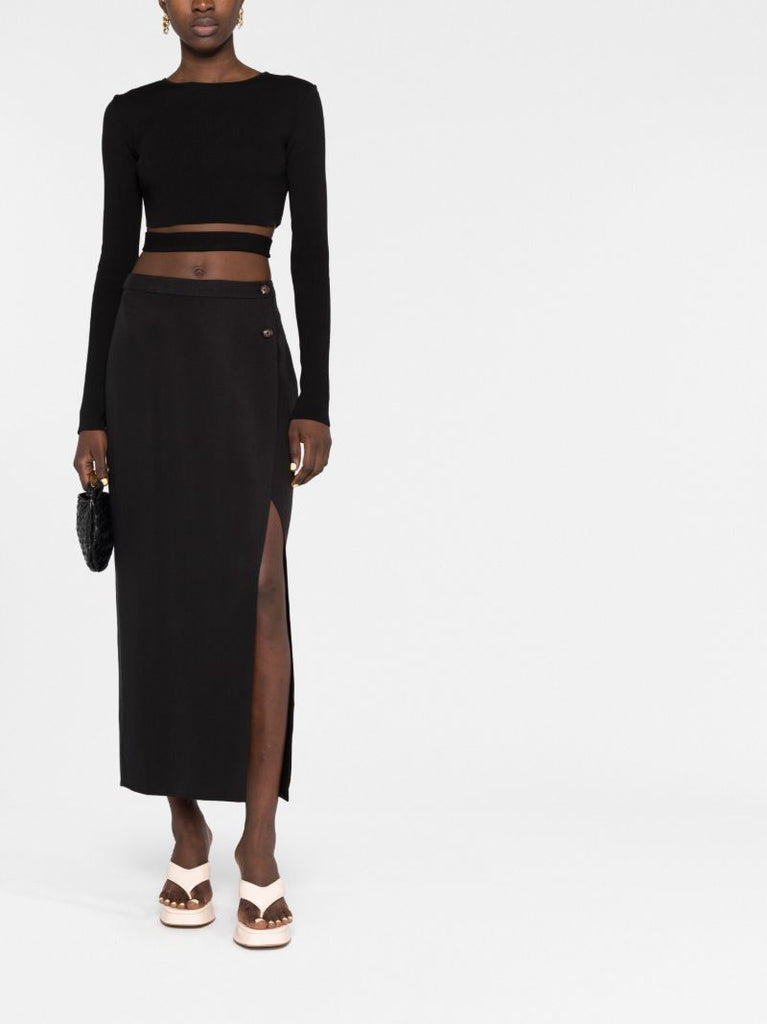 Black Cut-out Cropped Top