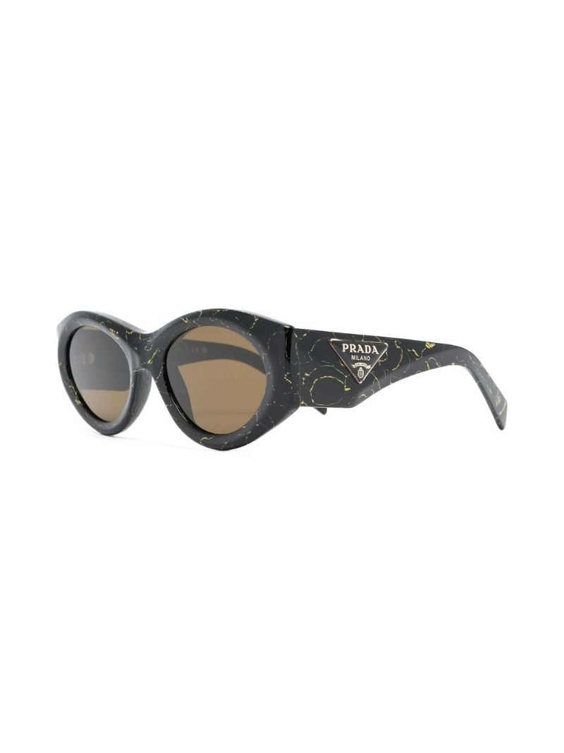 Black Symbole Marbled Oval Frame Sunglasses