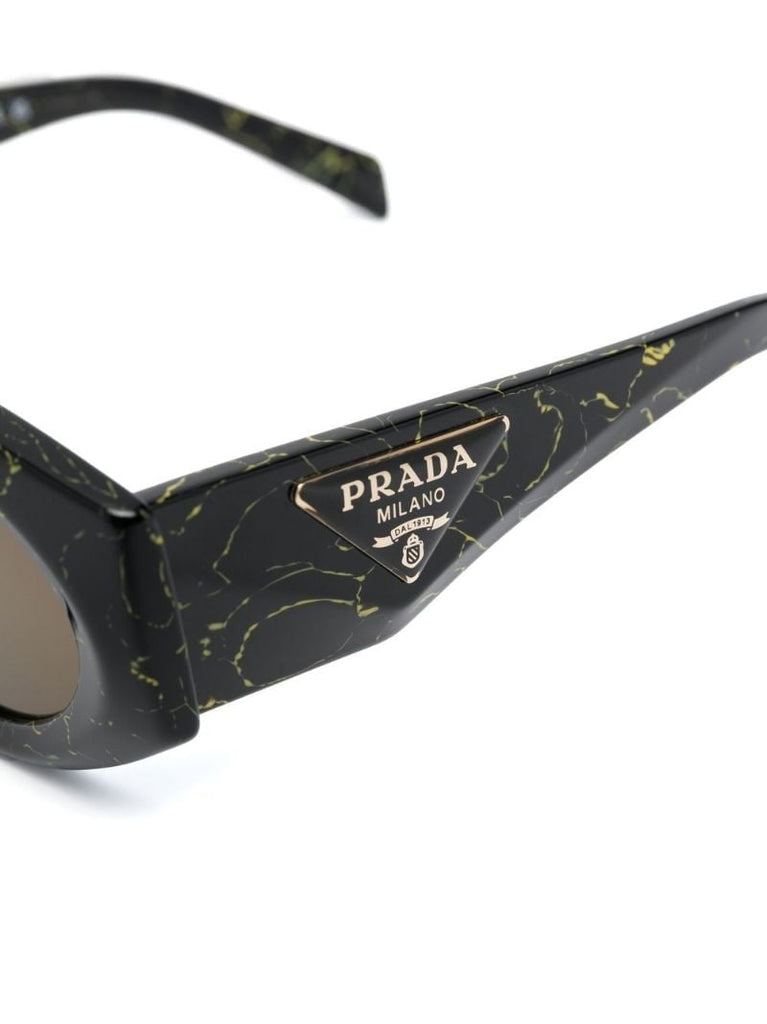 Black Symbole Marbled Oval Frame Sunglasses