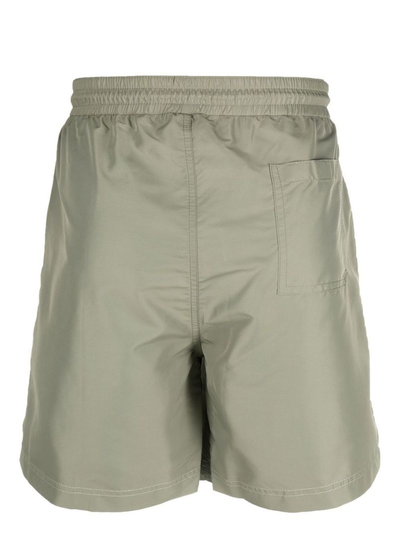 Green Embroidered Logo Swim Shorts