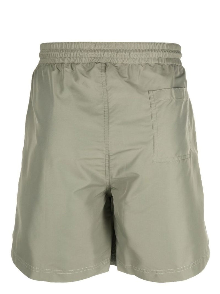 Green Embroidered Logo Swim Shorts