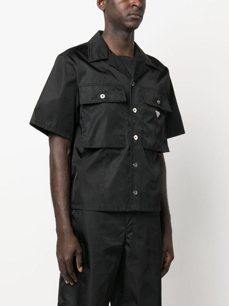 Black Re-nylon Short-sleeved Cargo Shirt