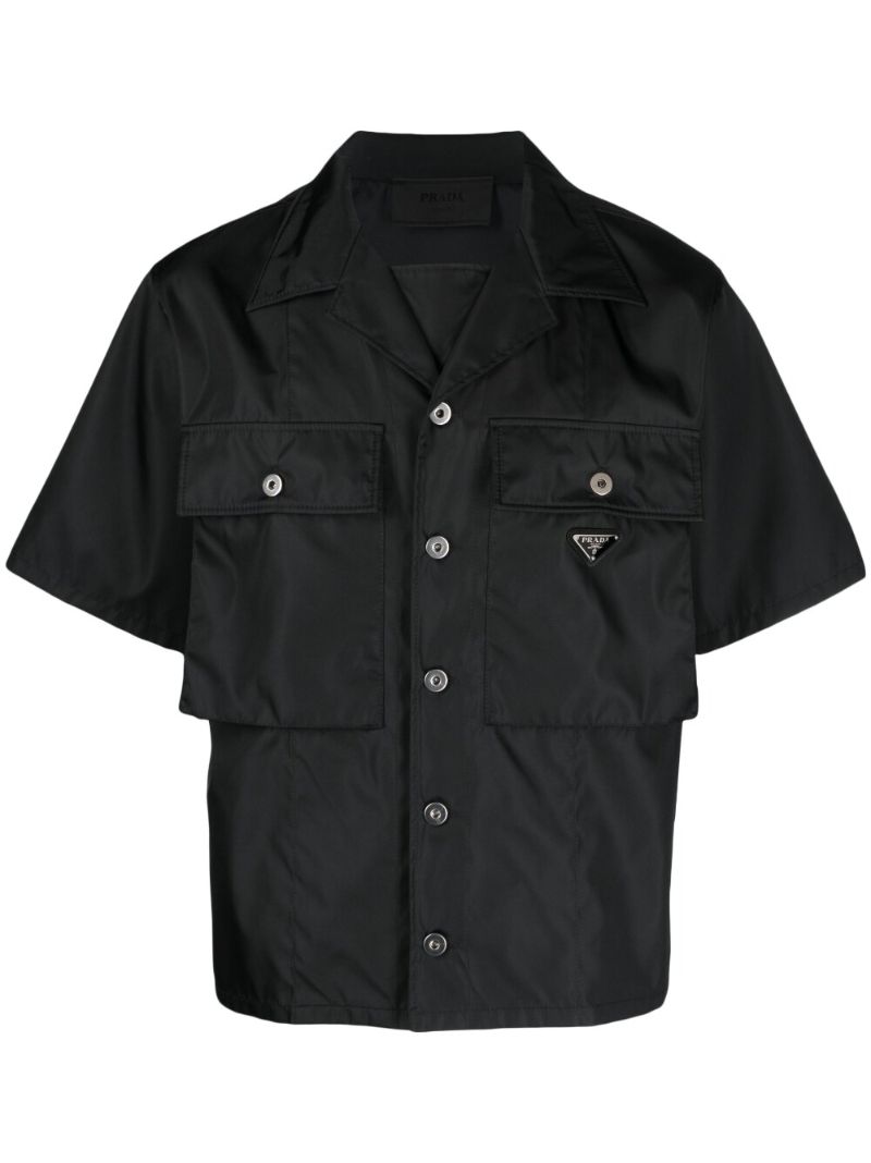 Black Re-nylon Short-sleeved Cargo Shirt