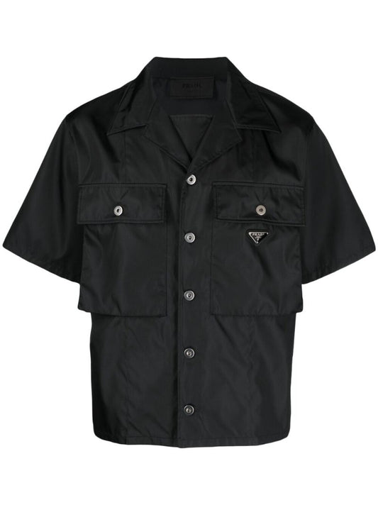Black Re-nylon Short-sleeved Cargo Shirt