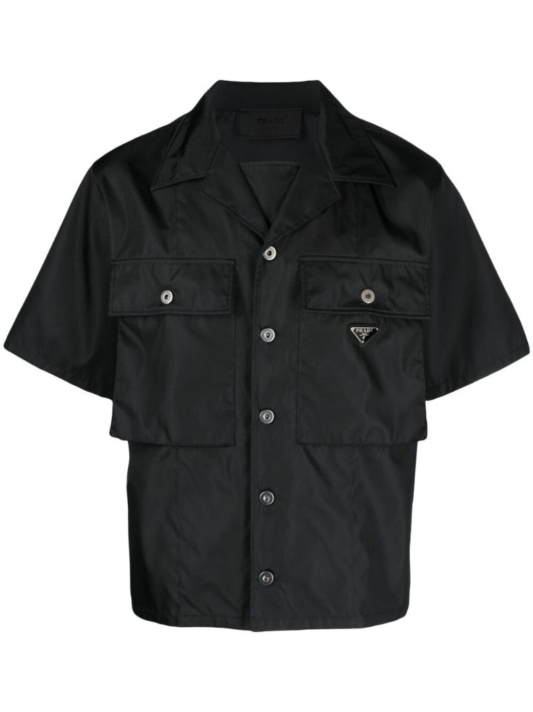 Black Re-nylon Short-sleeved Cargo Shirt