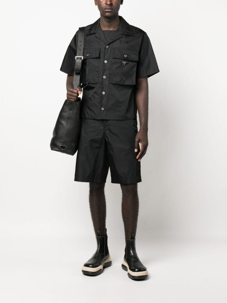 Black Re-nylon Short-sleeved Cargo Shirt