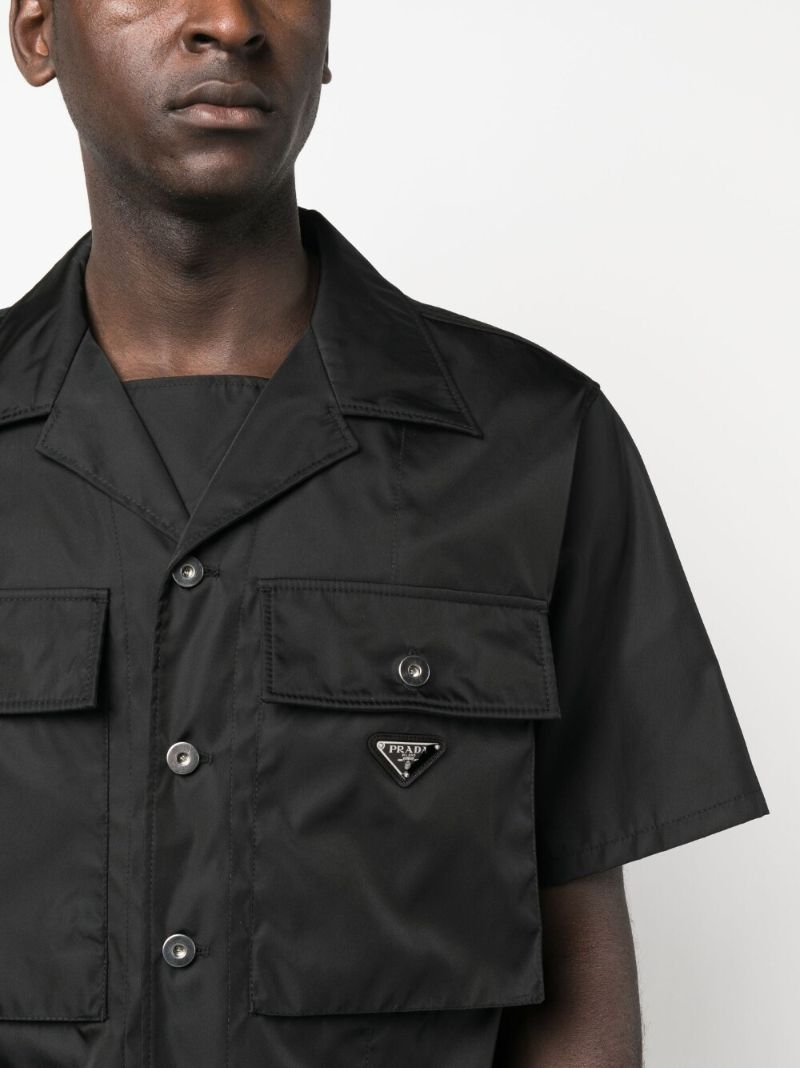 Black Re-nylon Short-sleeved Cargo Shirt