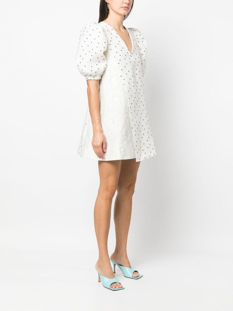 White Brethel Polka Dot Print Mini Dress