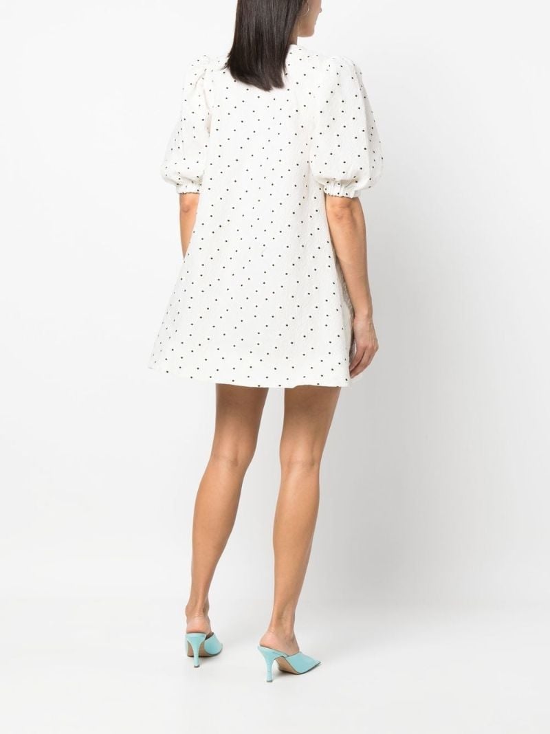 White Brethel Polka Dot Print Mini Dress