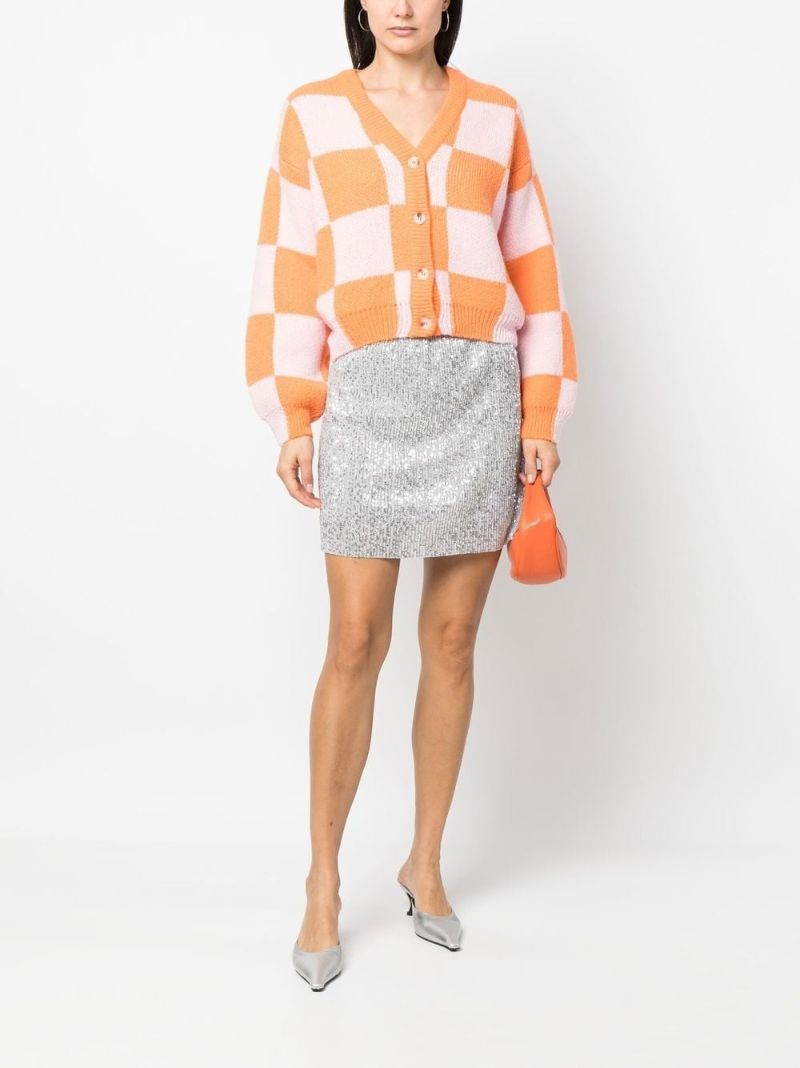 Orange Amara Checkerboard Cardigan