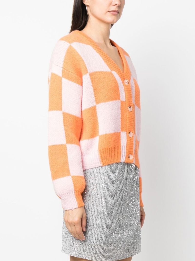 Orange Amara Checkerboard Cardigan