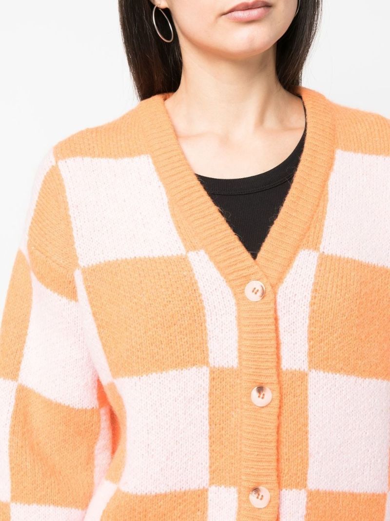 Orange Amara Checkerboard Cardigan
