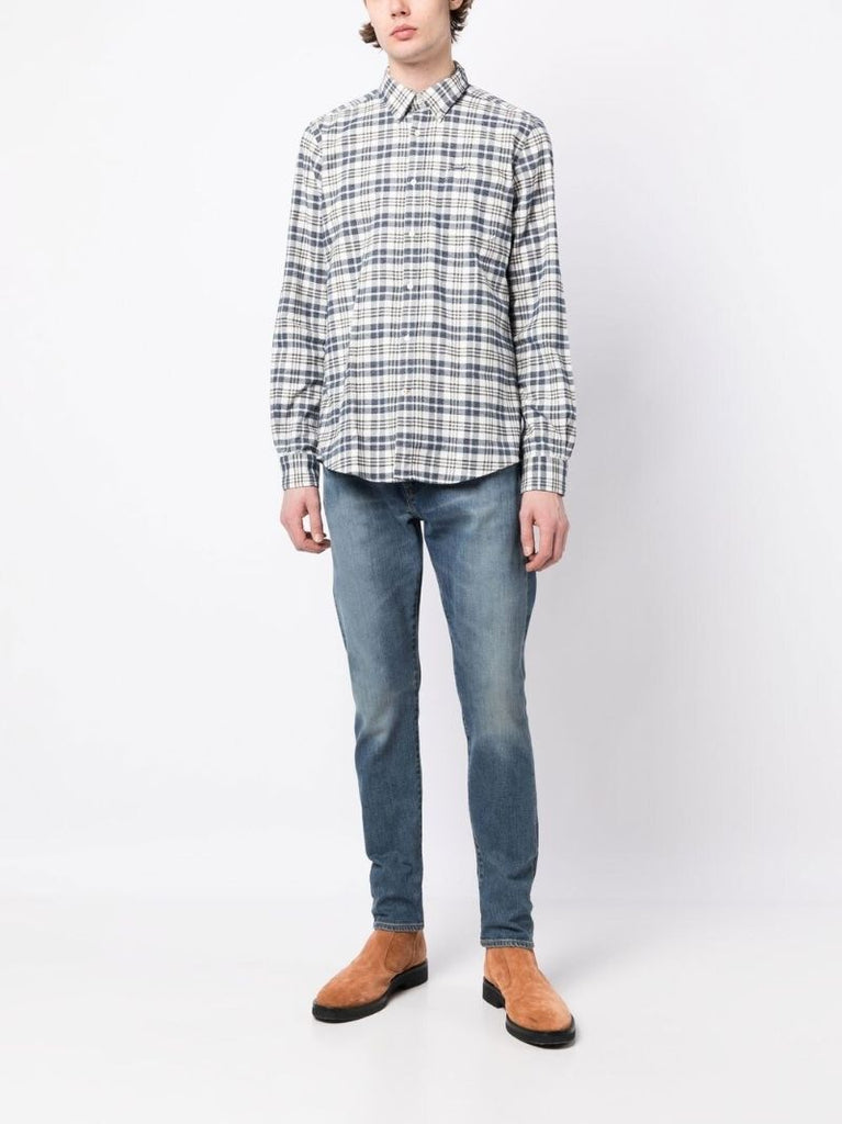 Blue Checked Cotton Shirt