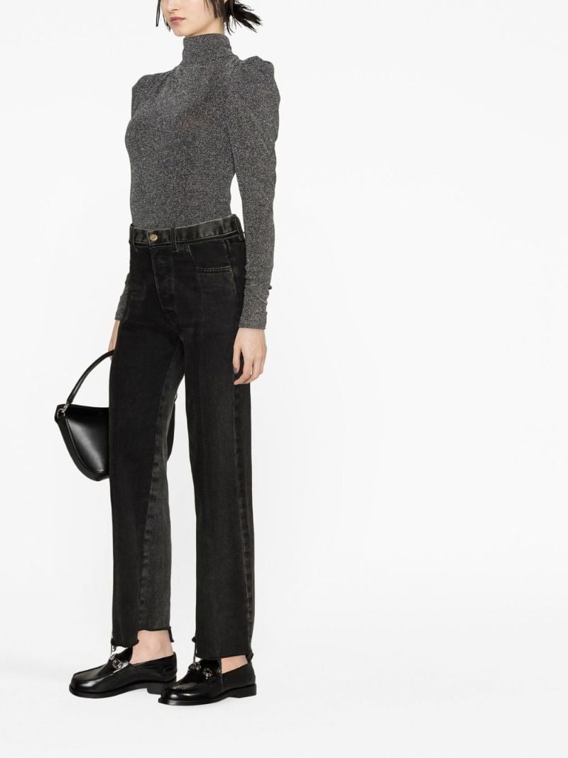 Silver Glitter Padded Shoulder Top