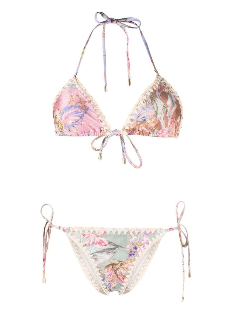 Brown Cira Floral Print Bikini