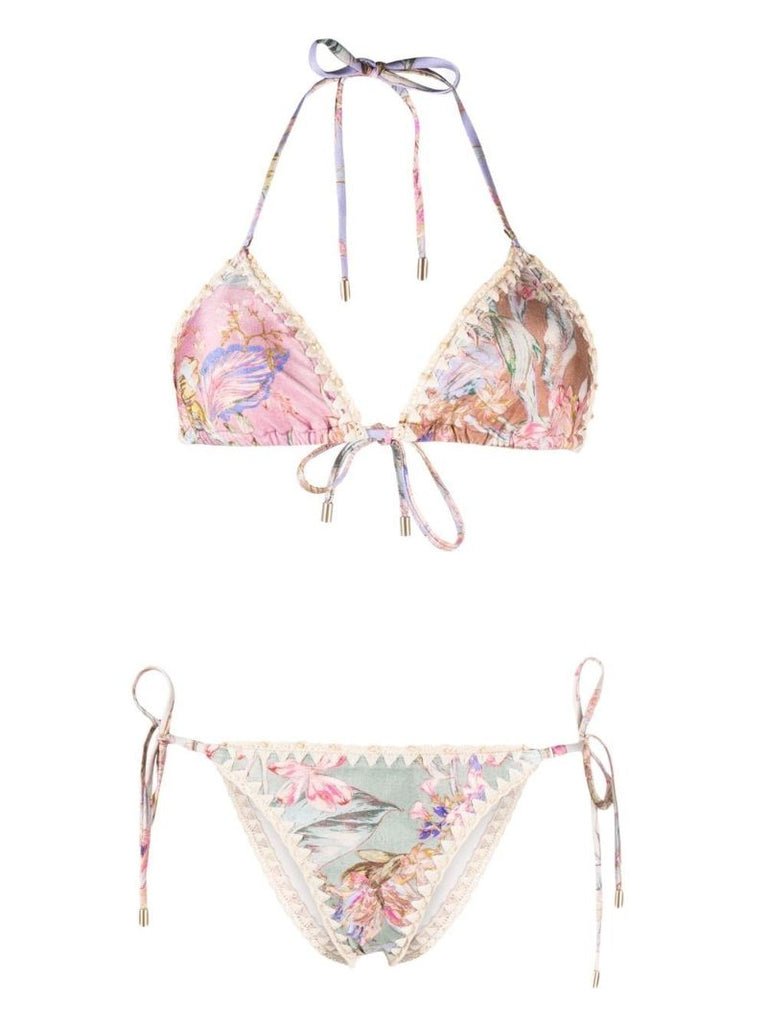 Brown Cira Floral Print Bikini