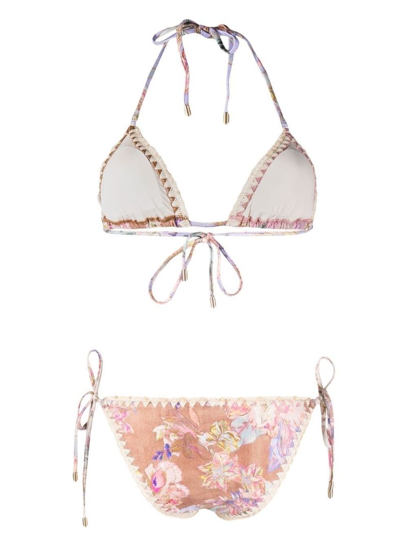 Brown Cira Floral Print Bikini