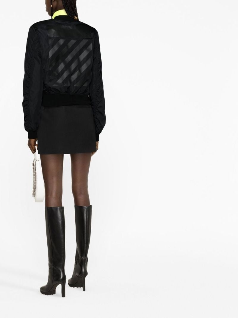 Black Diag Stripe Bomber Jacket