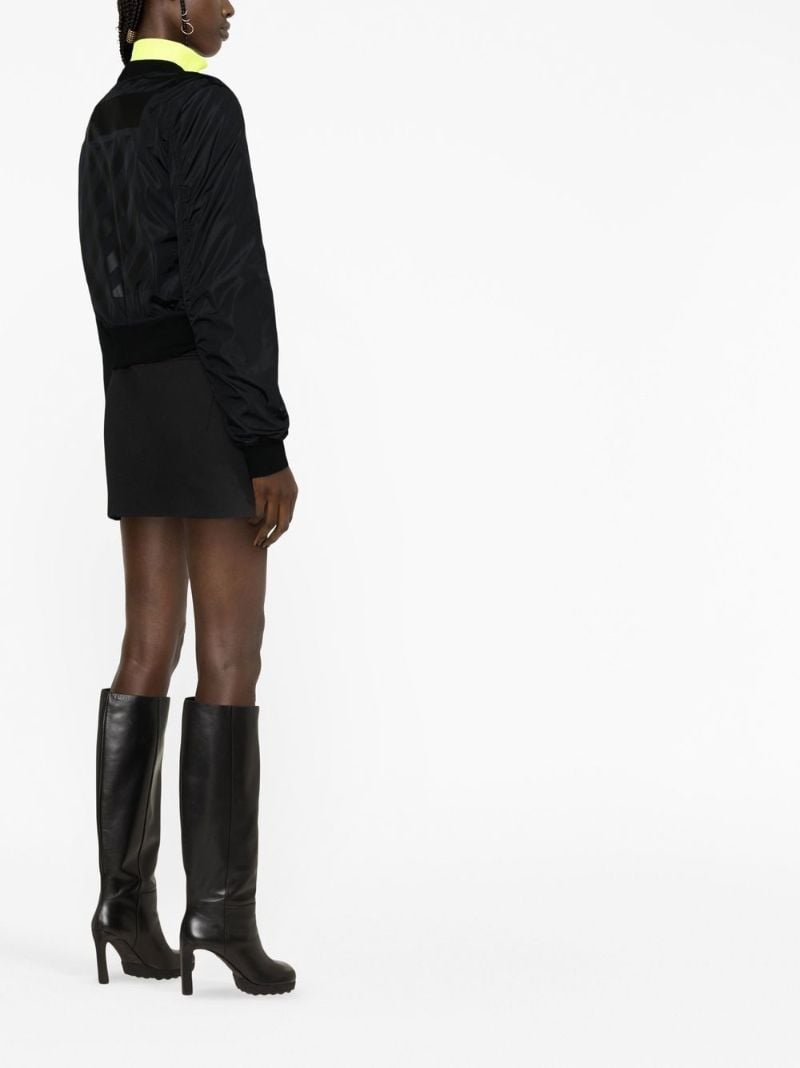Black Diag Stripe Bomber Jacket