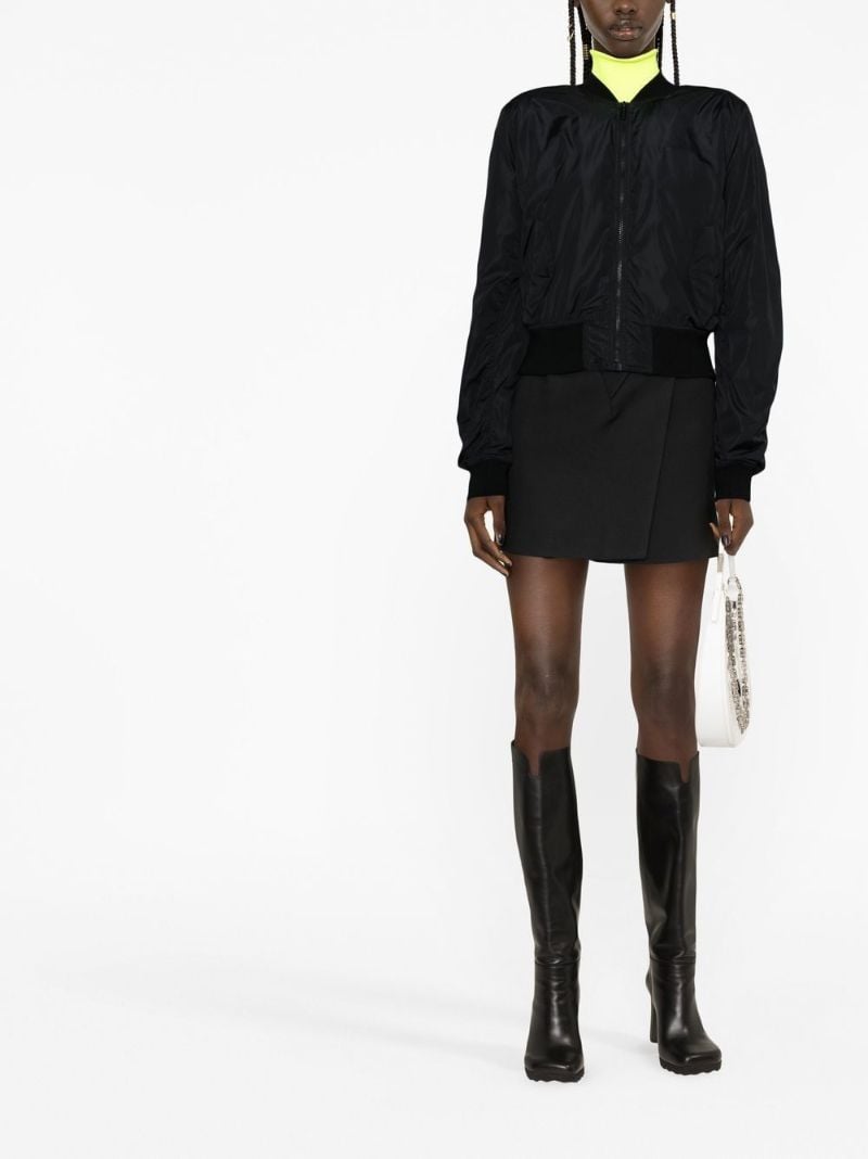 Black Diag Stripe Bomber Jacket