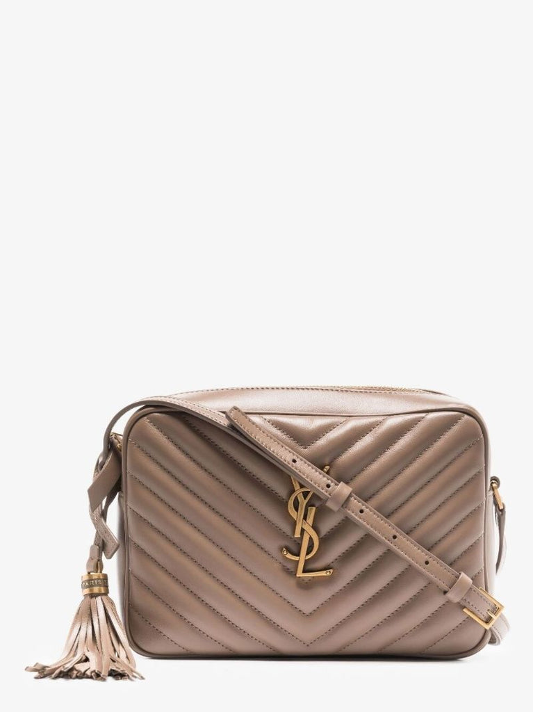 Neutral Lou Quilted Leather Camera Bag
