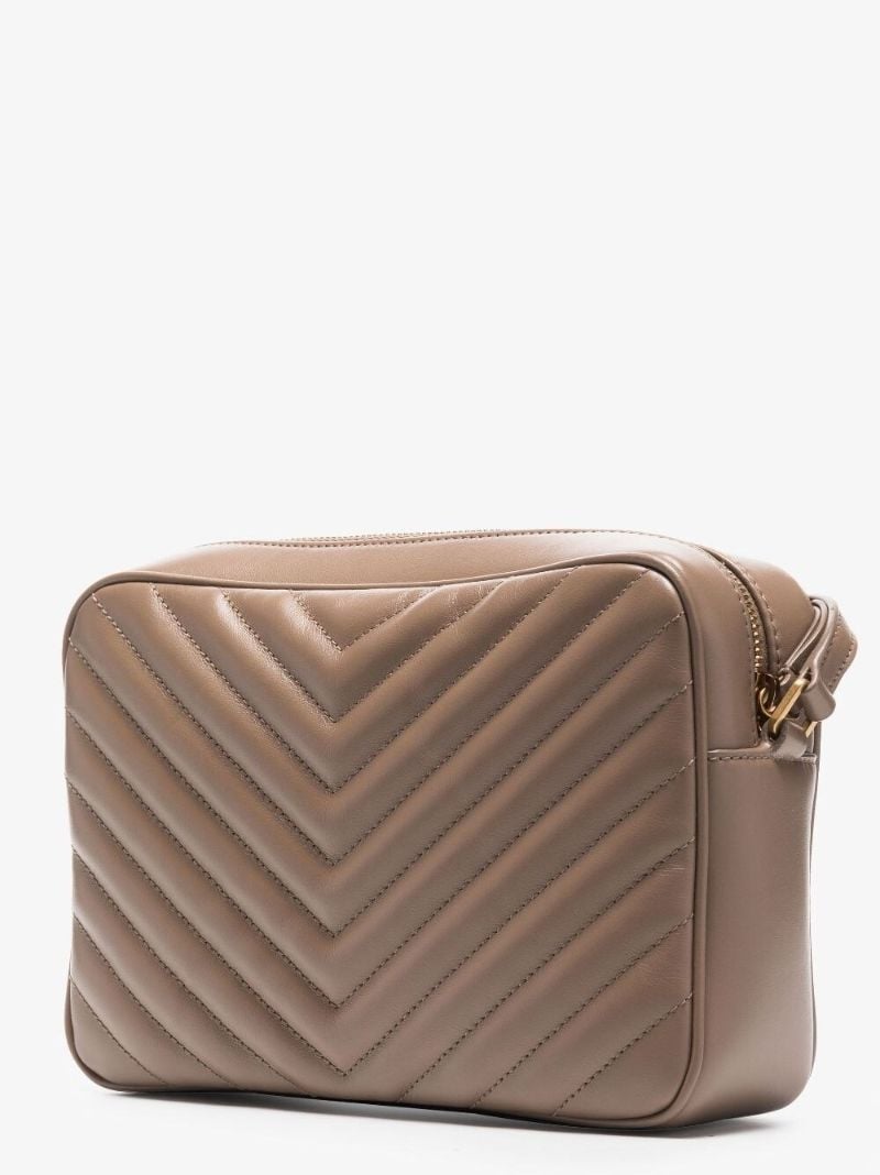 Neutral Lou Quilted Leather Camera Bag