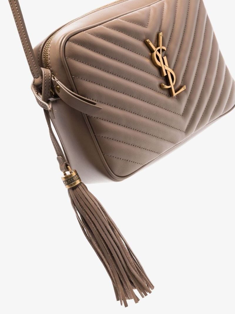 Neutral Lou Quilted Leather Camera Bag