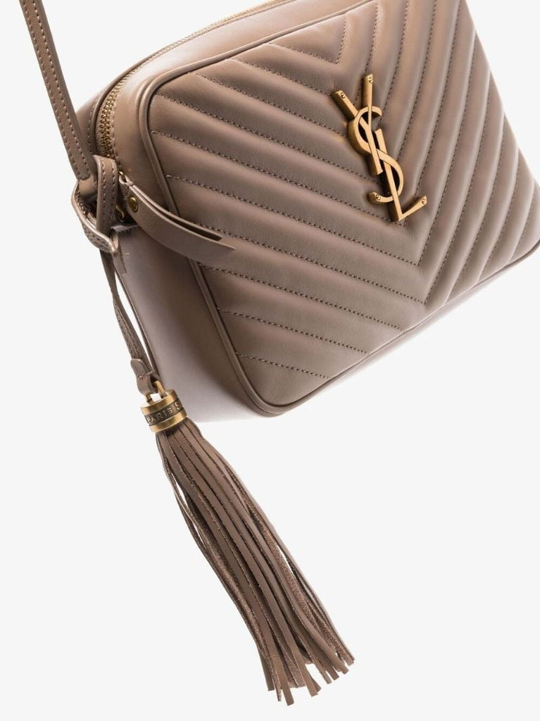 Neutral Lou Quilted Leather Camera Bag