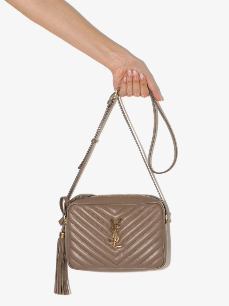 Neutral Lou Quilted Leather Camera Bag
