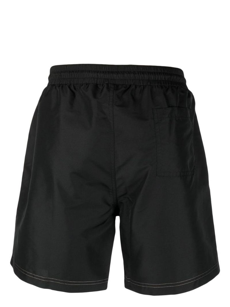 Black Logo Embroidered Swim Shorts