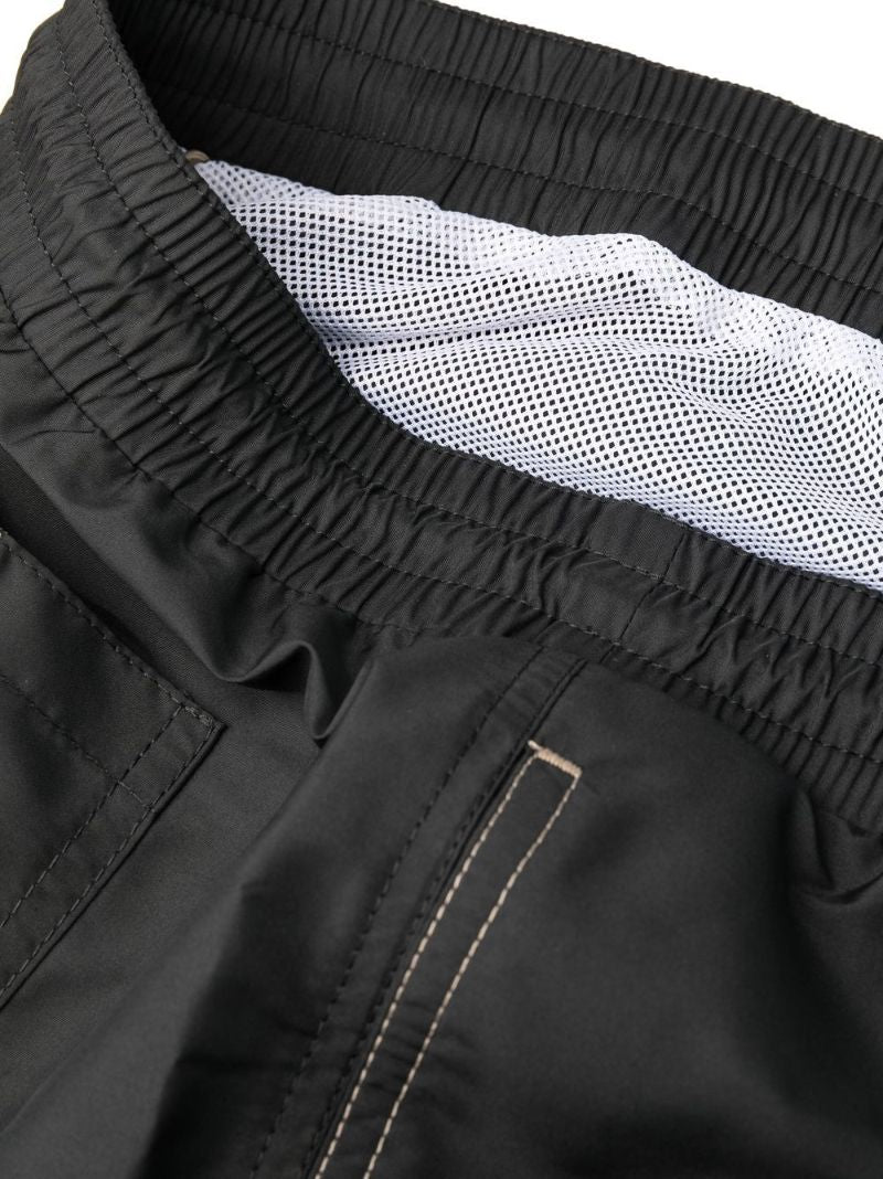 Black Logo Embroidered Swim Shorts