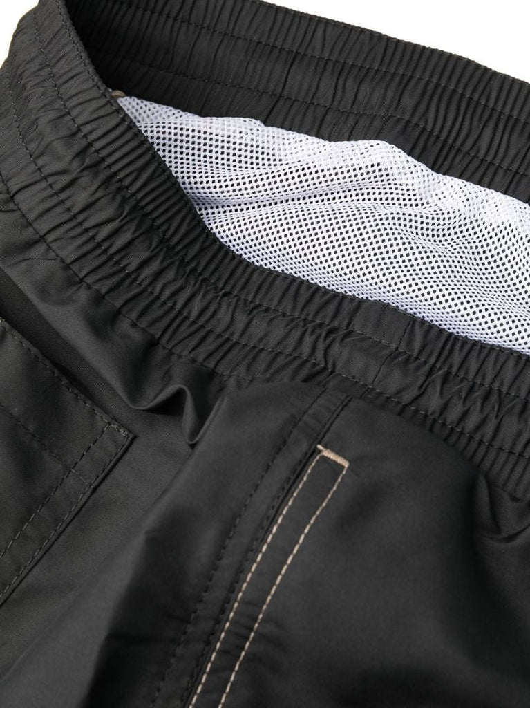 Black Logo Embroidered Swim Shorts
