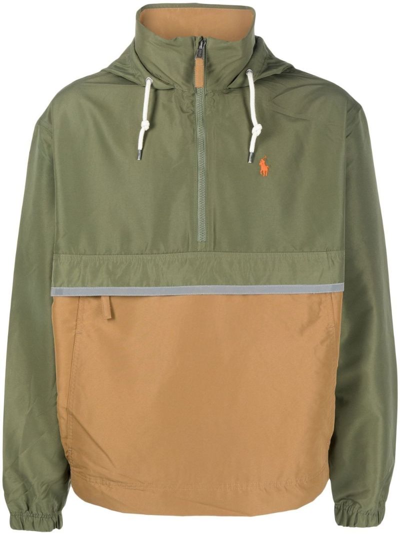 Green Colourblock Hooded Jacket