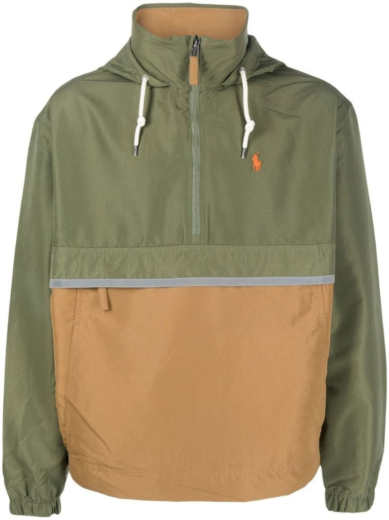 Green Colourblock Hooded Jacket