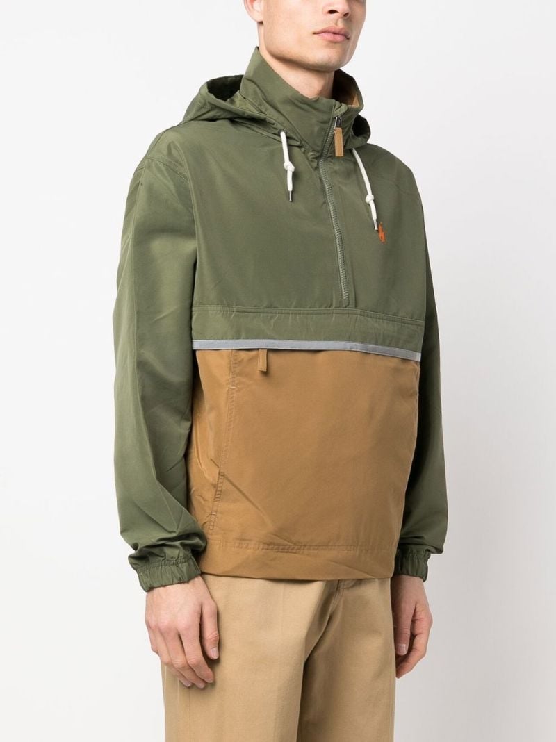 Green Colourblock Hooded Jacket
