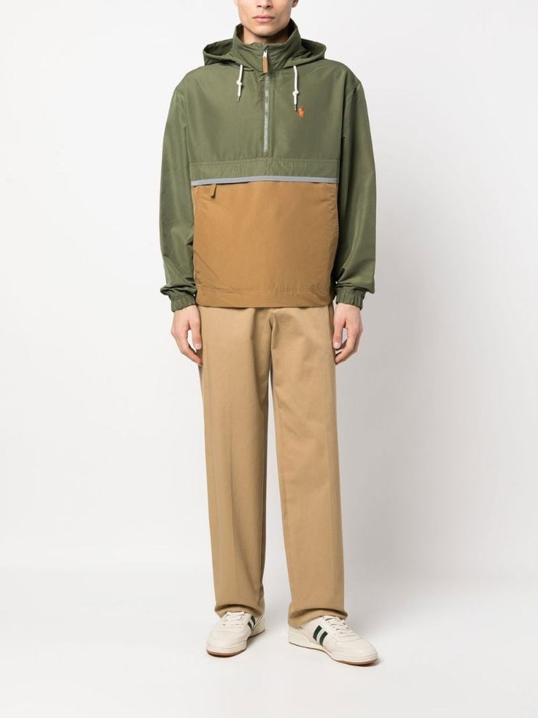 Green Colourblock Hooded Jacket