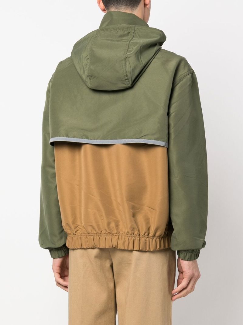 Green Colourblock Hooded Jacket