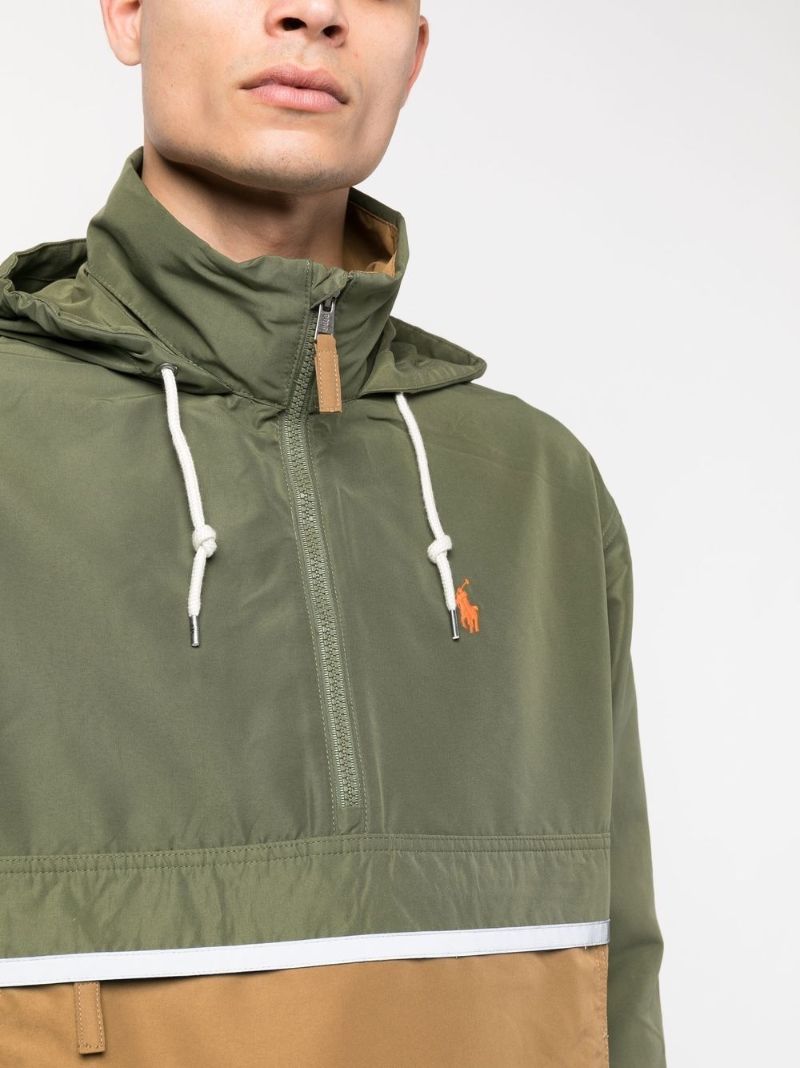 Green Colourblock Hooded Jacket