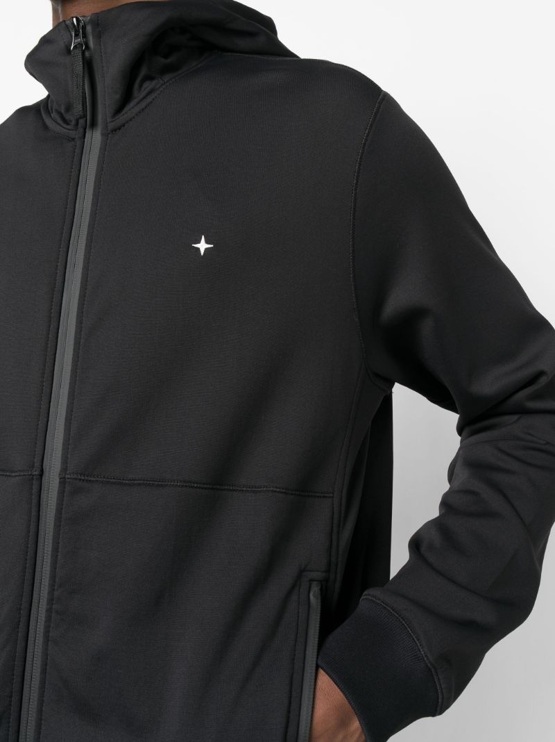 Black Stellina Zip-up Hooded Jacket