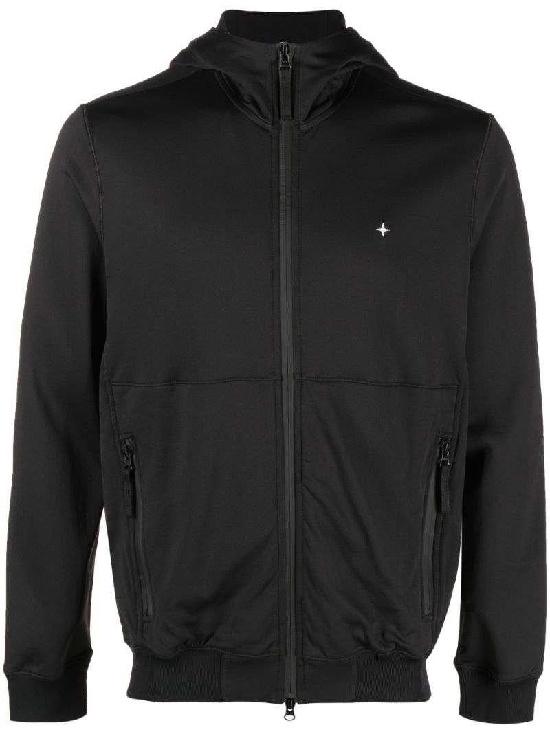 Black Stellina Zip-up Hooded Jacket