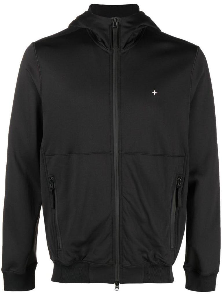 Black Stellina Zip-up Hooded Jacket