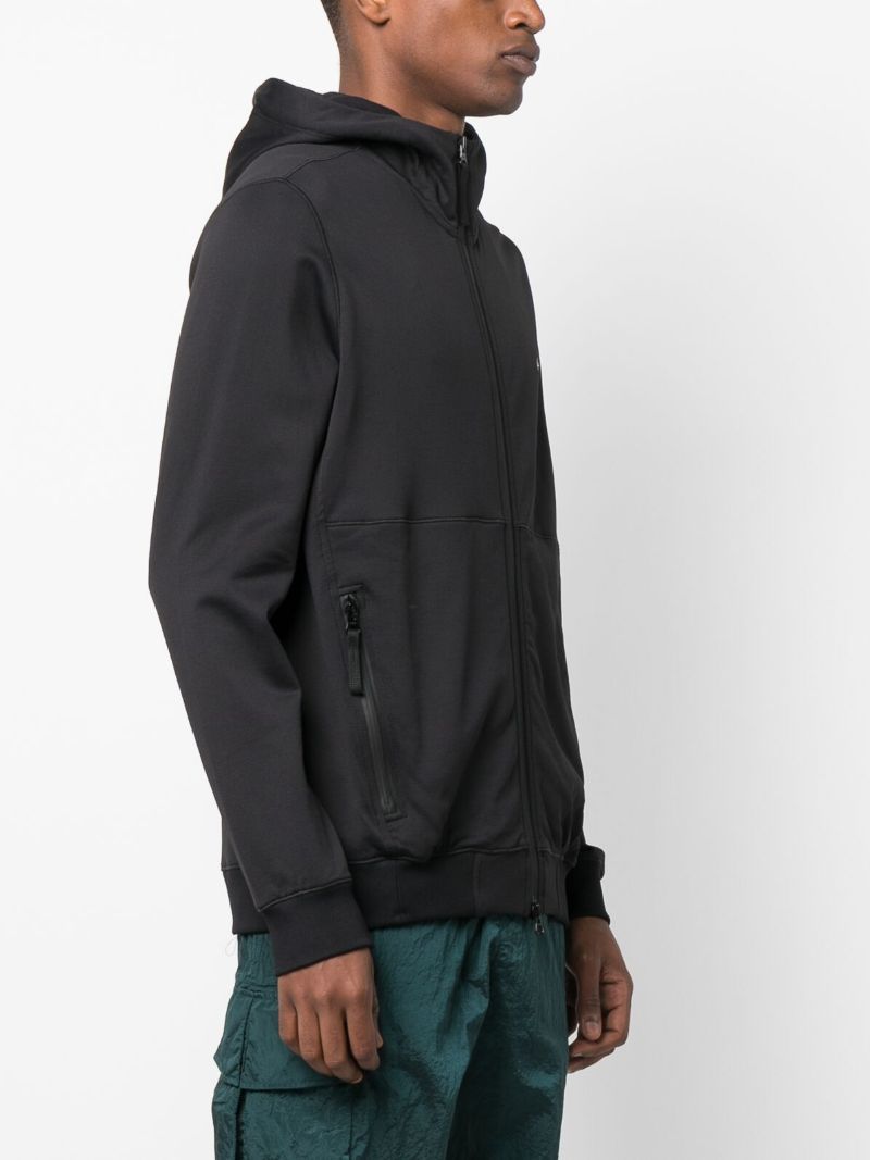 Black Stellina Zip-up Hooded Jacket