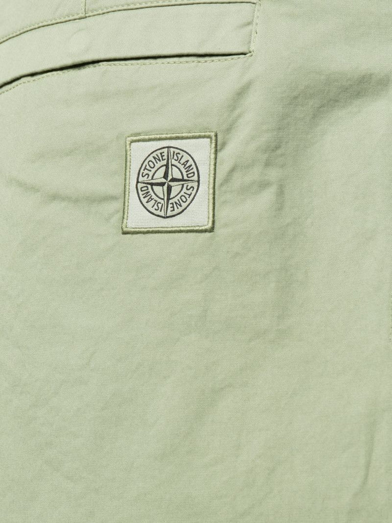 Green Felpa Wide-leg Bermuda Shorts