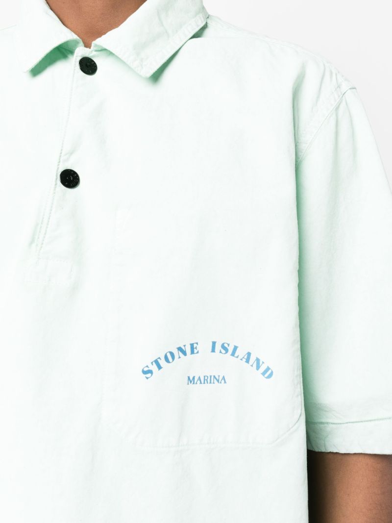 Green Logo Print Polo Shirt