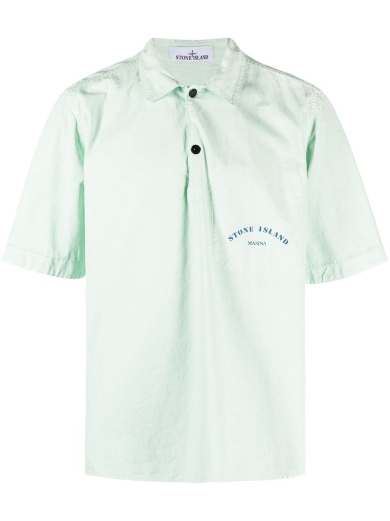 Green Logo Print Polo Shirt