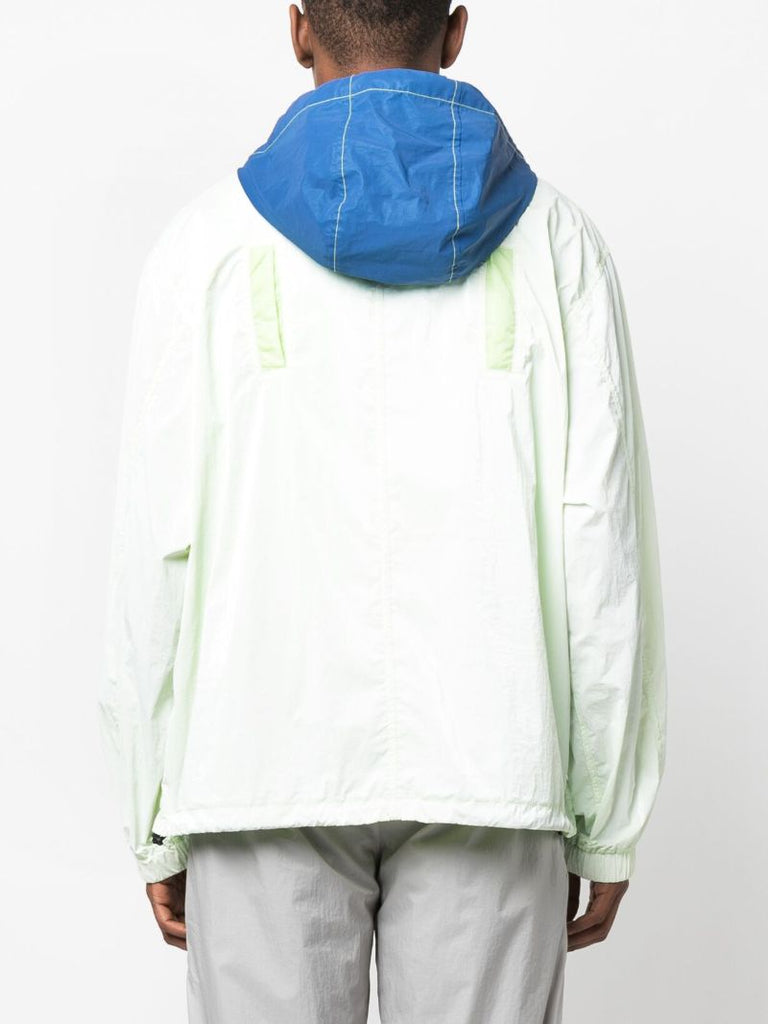 Green Contrast Hood Blouson Jacket