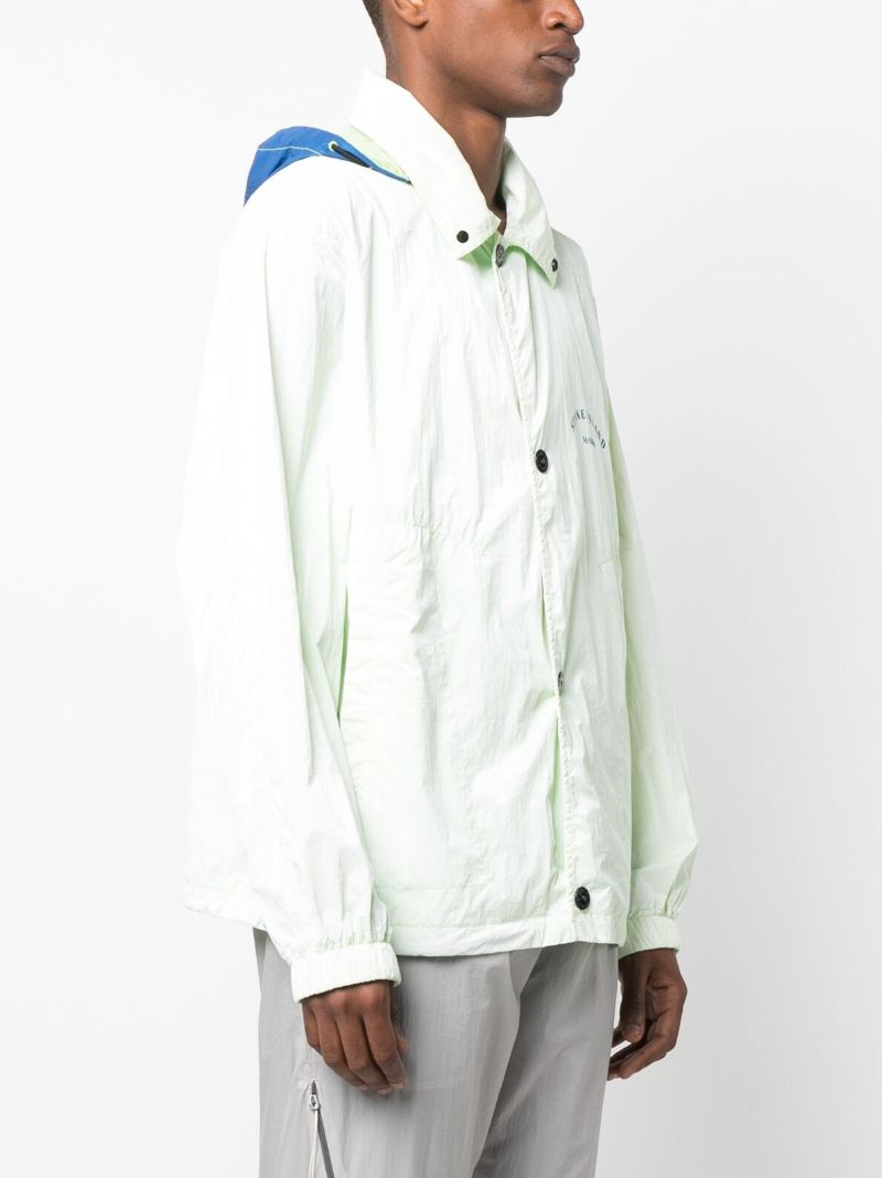 Green Contrast Hood Blouson Jacket