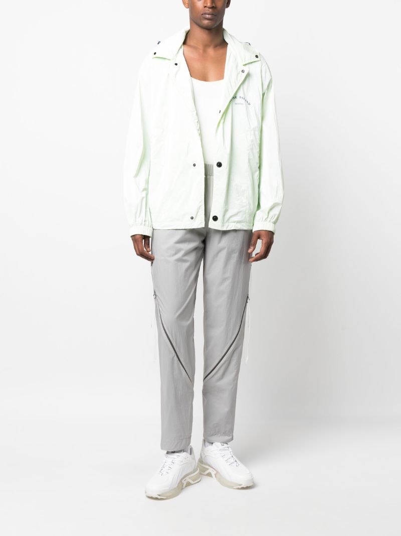 Green Contrast Hood Blouson Jacket