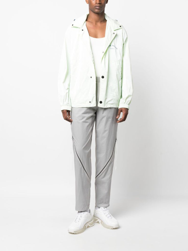 Green Contrast Hood Blouson Jacket