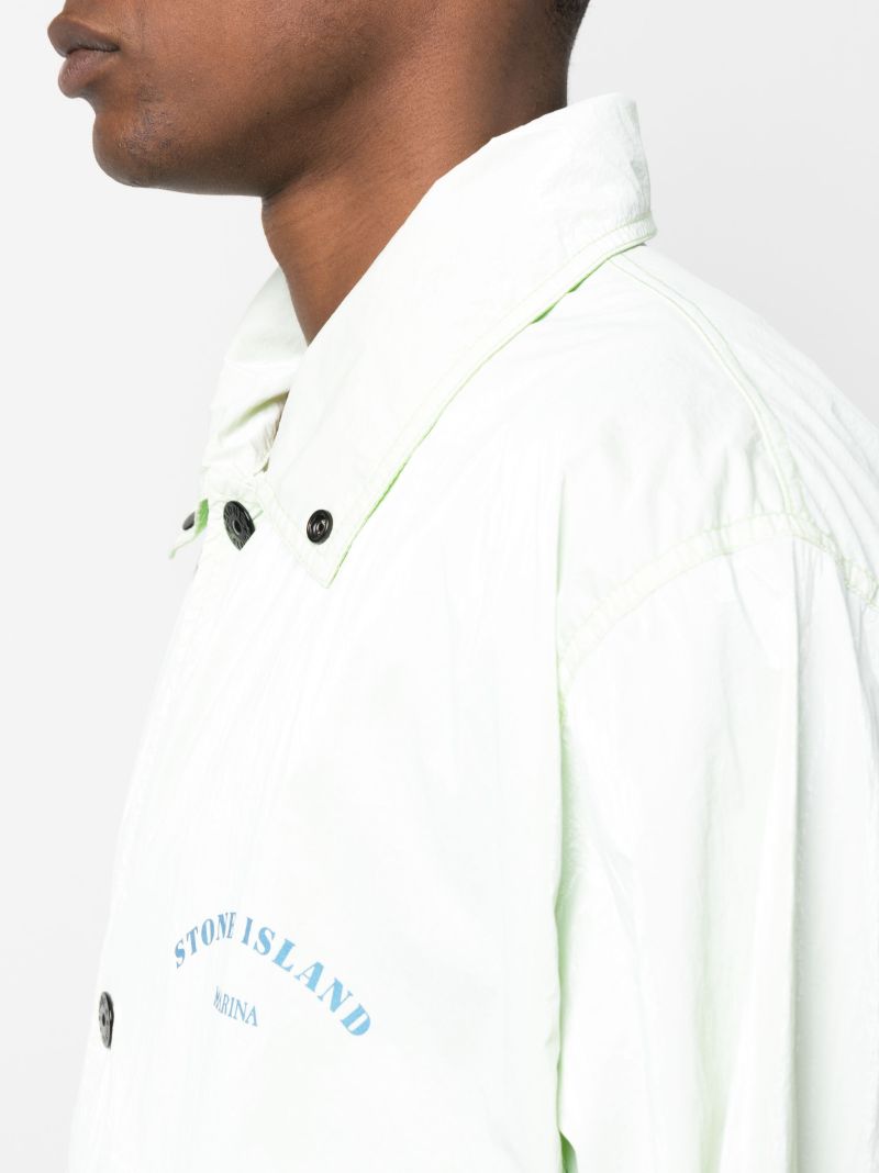 Green Contrast Hood Blouson Jacket